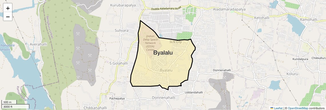 Location Map of Byalalu, Bangalore