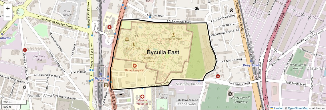 Location Map of Byculla East, Mumbai