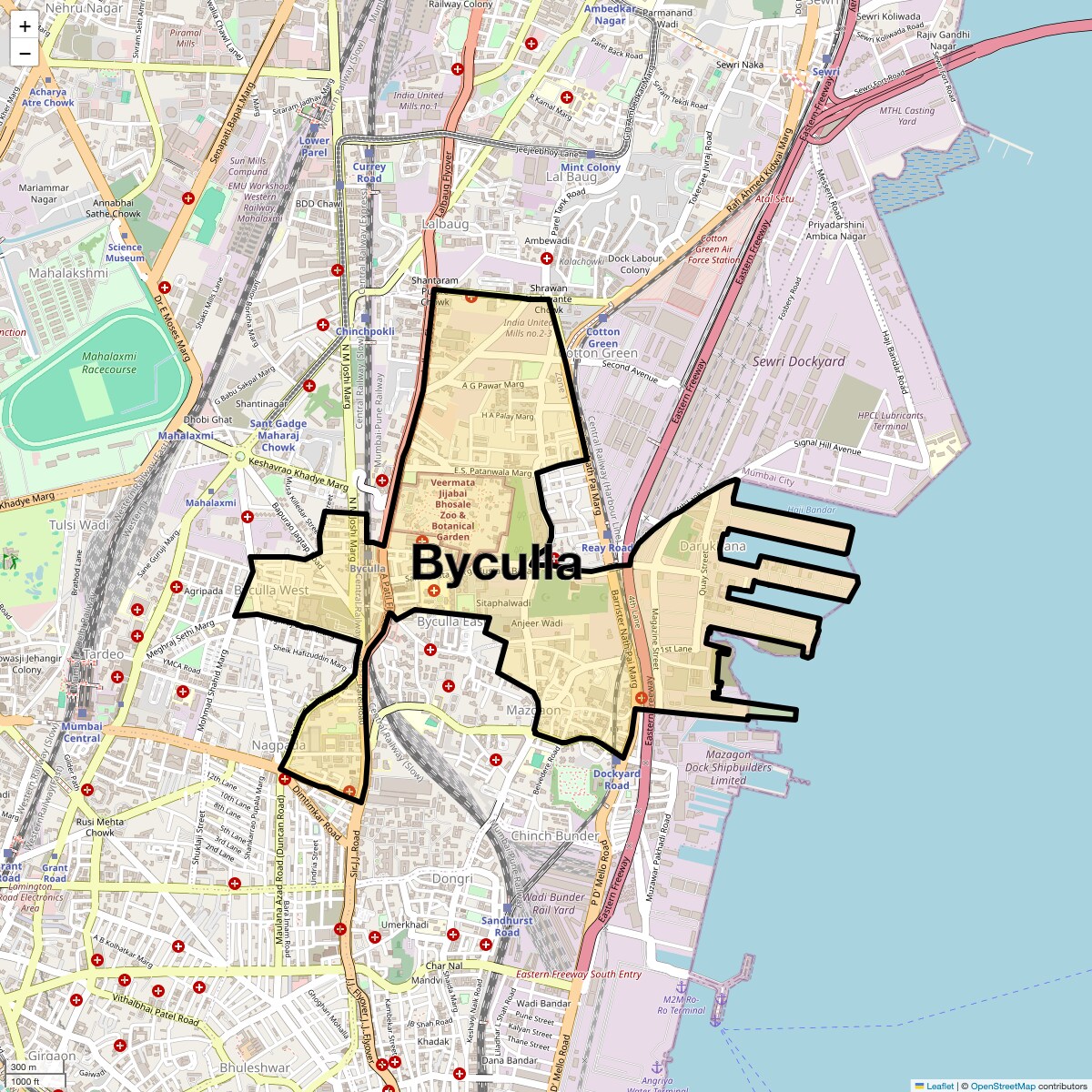 Location Map of Byculla, Mumbai