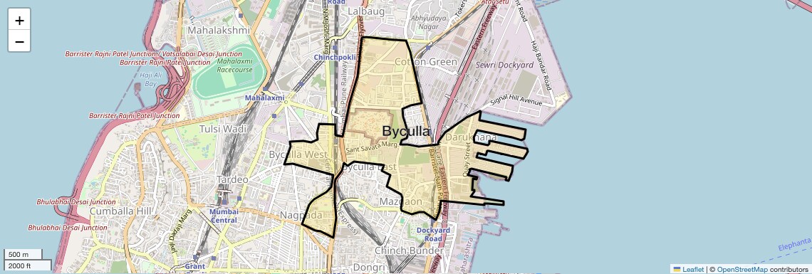 Location Map of Byculla, Mumbai