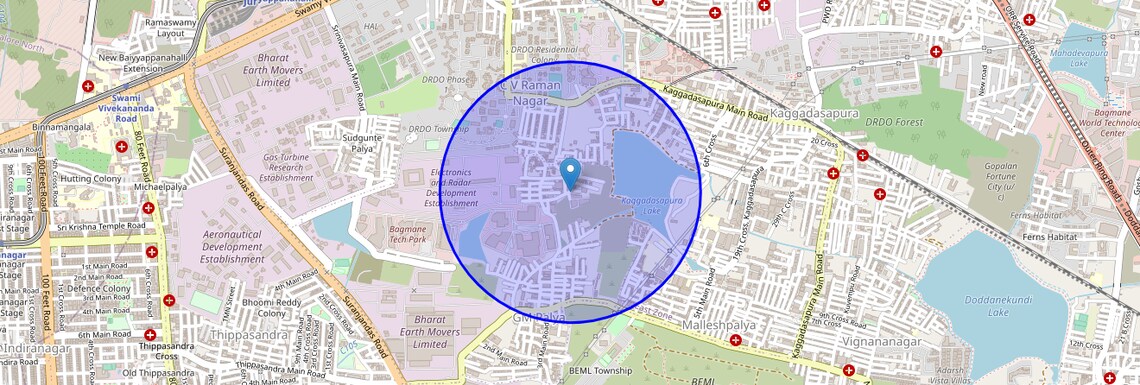 Location Map of Byrasandra, Bangalore