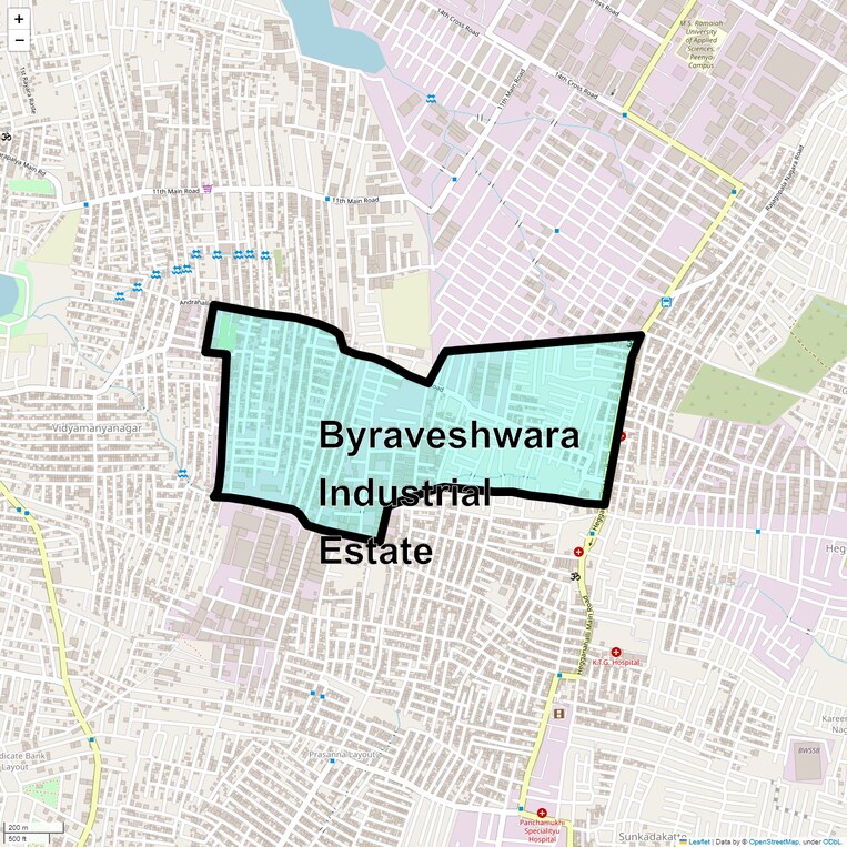 Location Map of Byraveshwara Industrial Estate