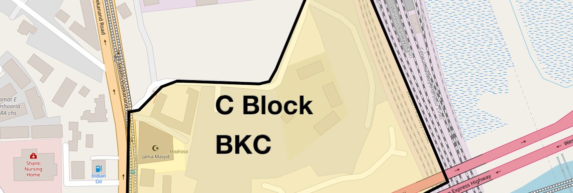 Location Map of C Block Bkc, Mumbai