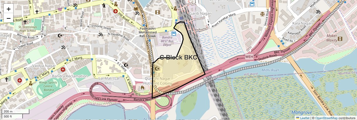 Location Map of C Block BKC, Mumbai