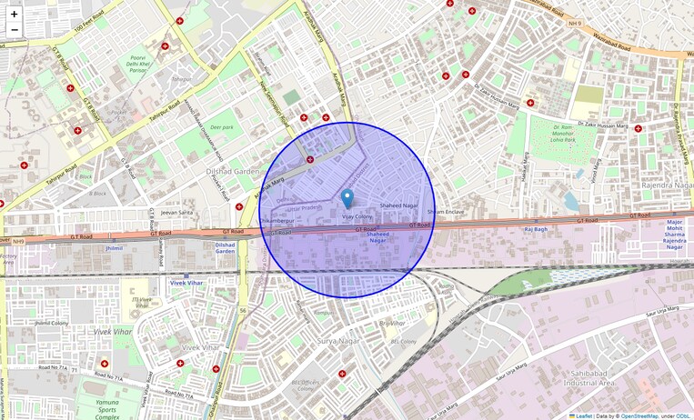Location Map of C Block Shaheed Nagar