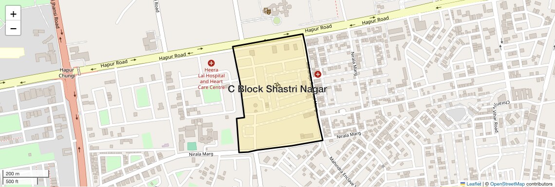 Location Map of C Block Shastri Nagar, Ghaziabad