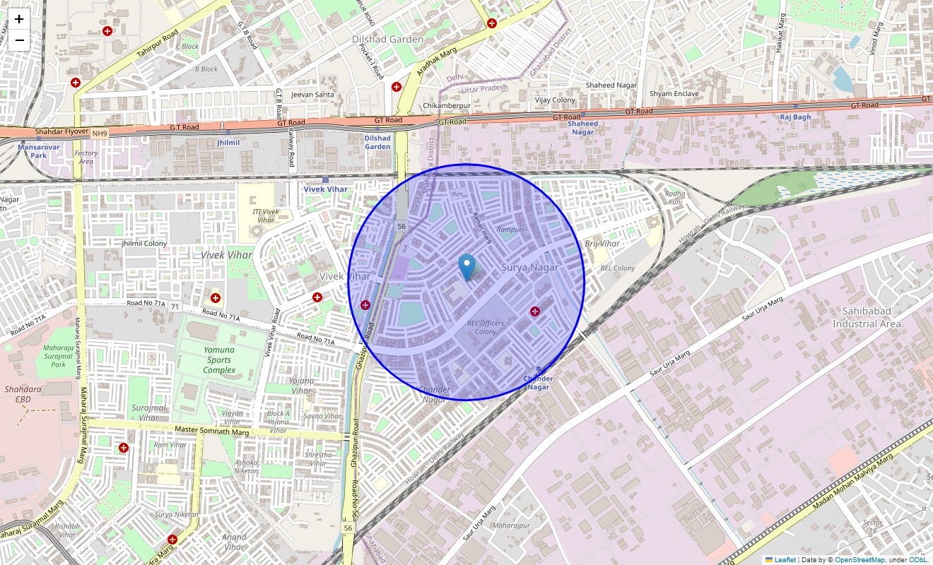 Location Map of C Block Surya Nagar, Ghaziabad