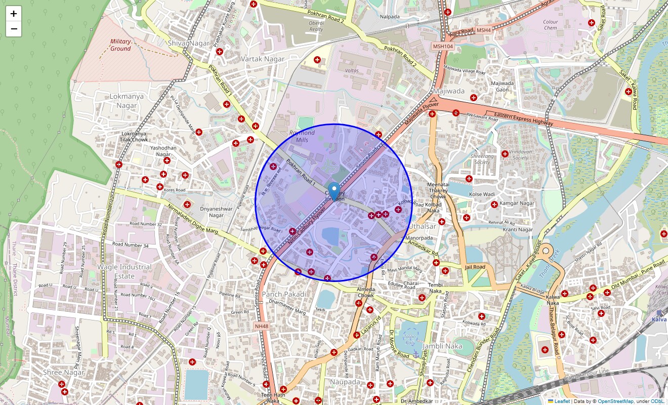 Location Map of Cadbury Junction, Thane