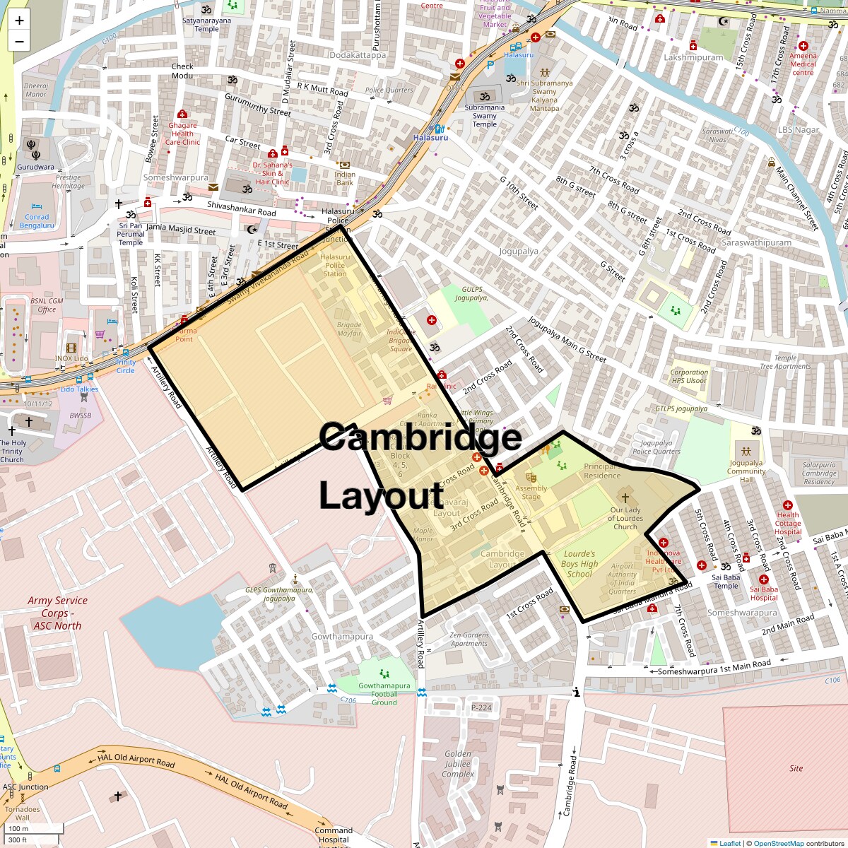 Check Time Travel of Cambridge Layout, Bangalore