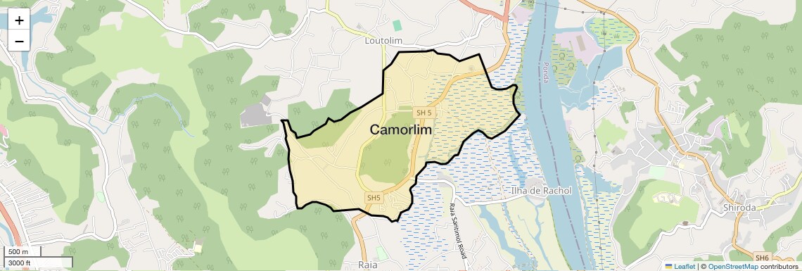 Location Map of Camorlim, Goa