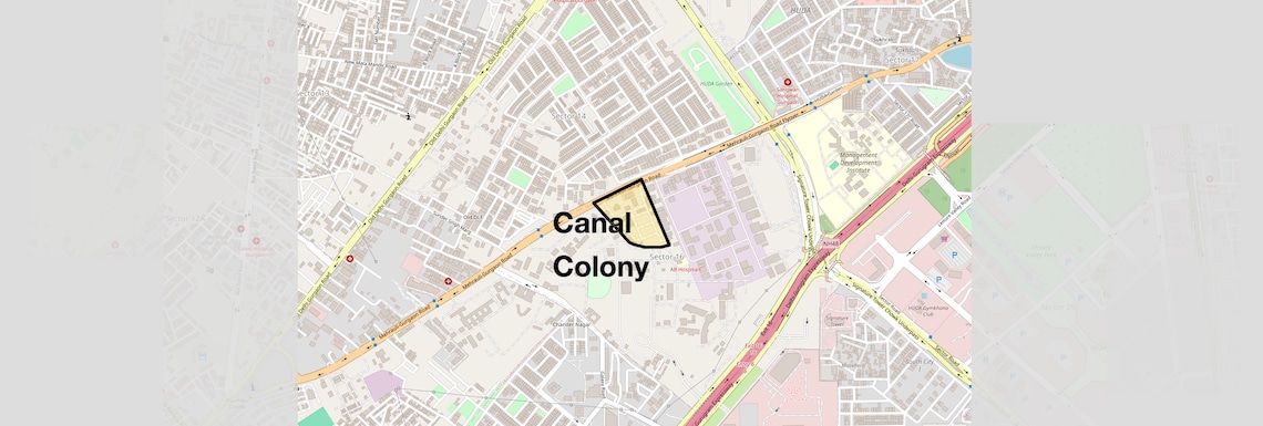 Location Map of Canal Colony, Gurgaon