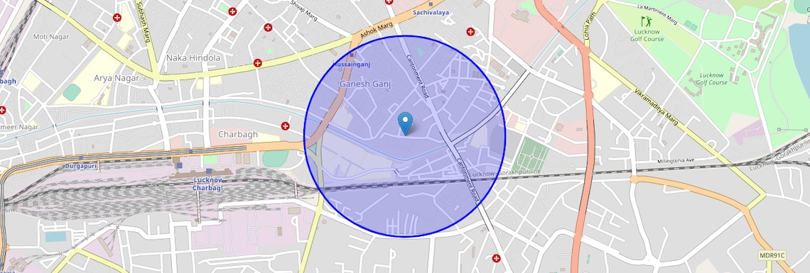 Location Map of Canal Colony, Lucknow