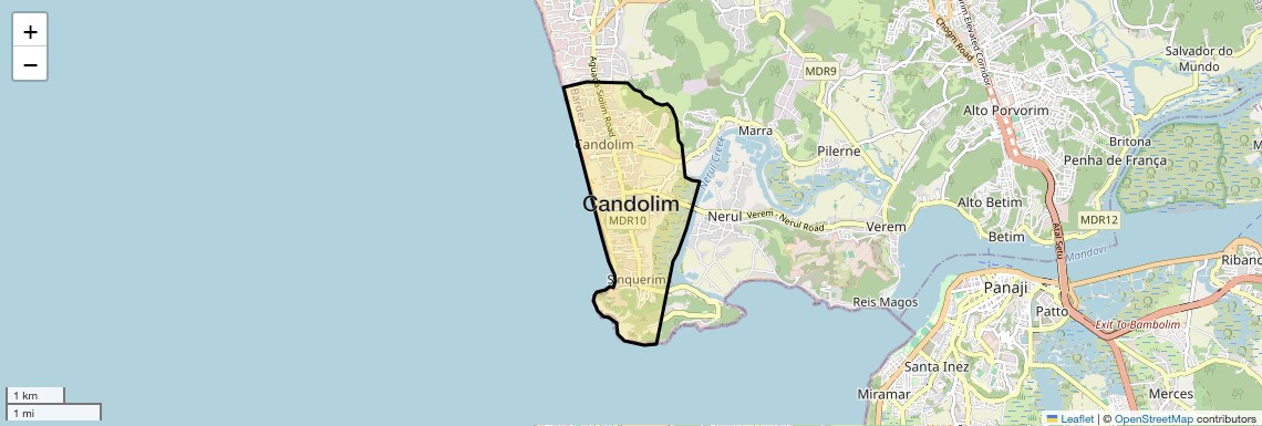 Location Map of Candolim, Goa