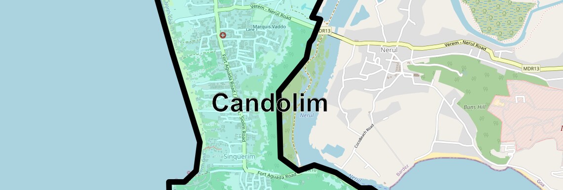 Location Map of Candolim, Goa