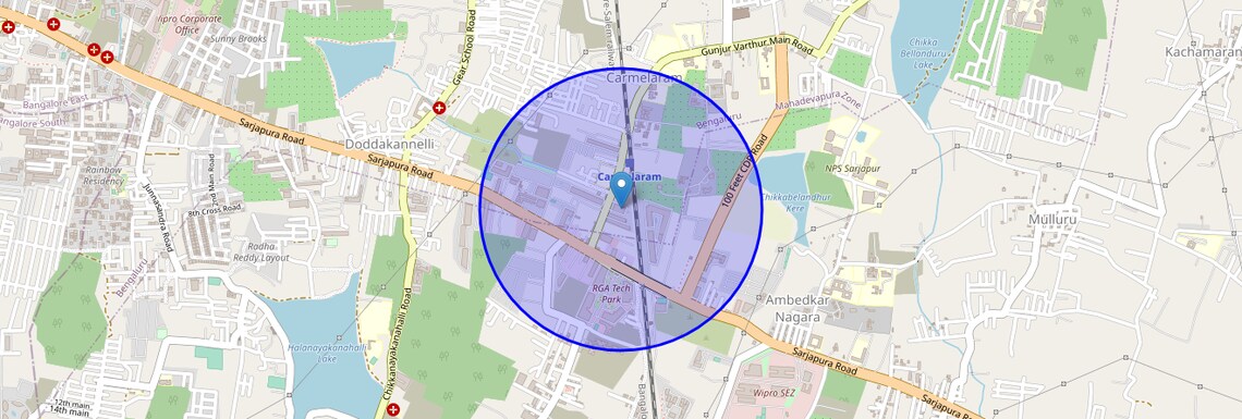 Location Map of Carmelaram Road, Bangalore