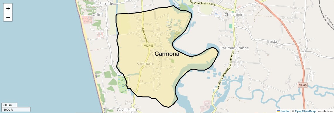 Location Map of Carmona, Goa