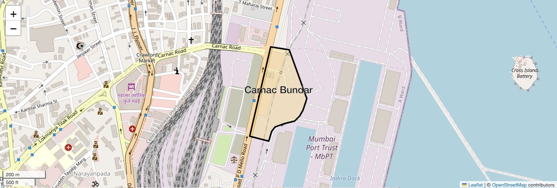 Location Map of Carnac Bundar, Mumbai