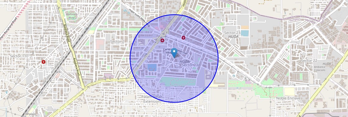 Location Map of Carterpuri Village, Gurgaon