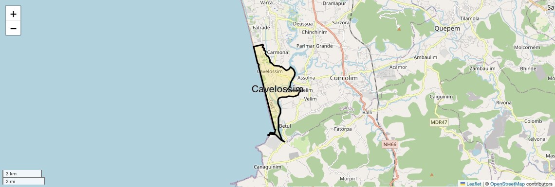 Location Map of Cavelossim, Goa