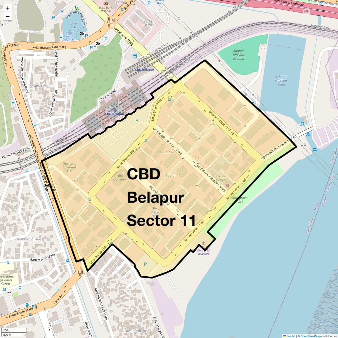 Location Map of CBD Belapur Sector 11, Navi Mumbai