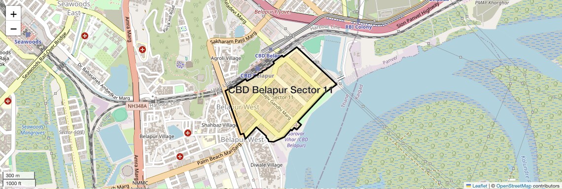Location Map of CBD Belapur Sector 11, Navi Mumbai