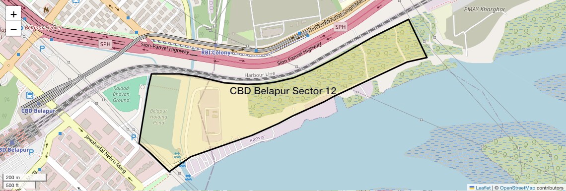 Location Map of CBD Belapur Sector 12, Navi Mumbai