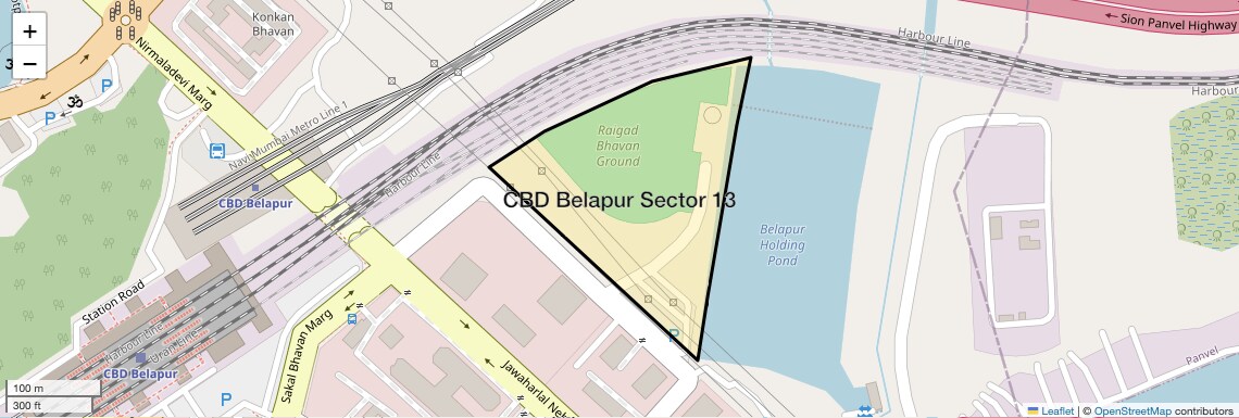 Location Map of CBD Belapur Sector 13, Navi Mumbai