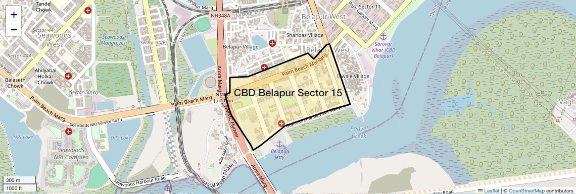 Location Map of CBD Belapur Sector 15, Navi Mumbai