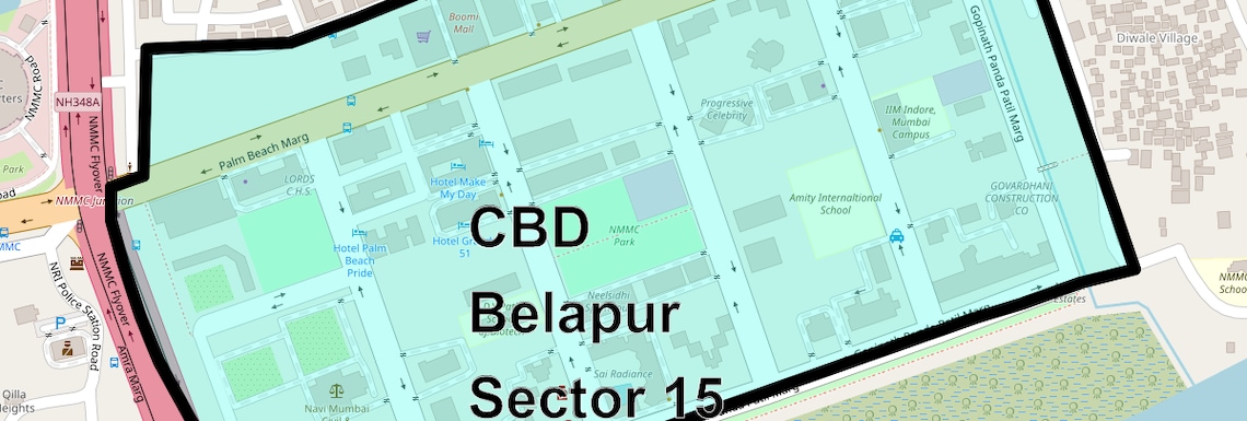 Location Map of CBD Belapur Sector 15, Navi Mumbai