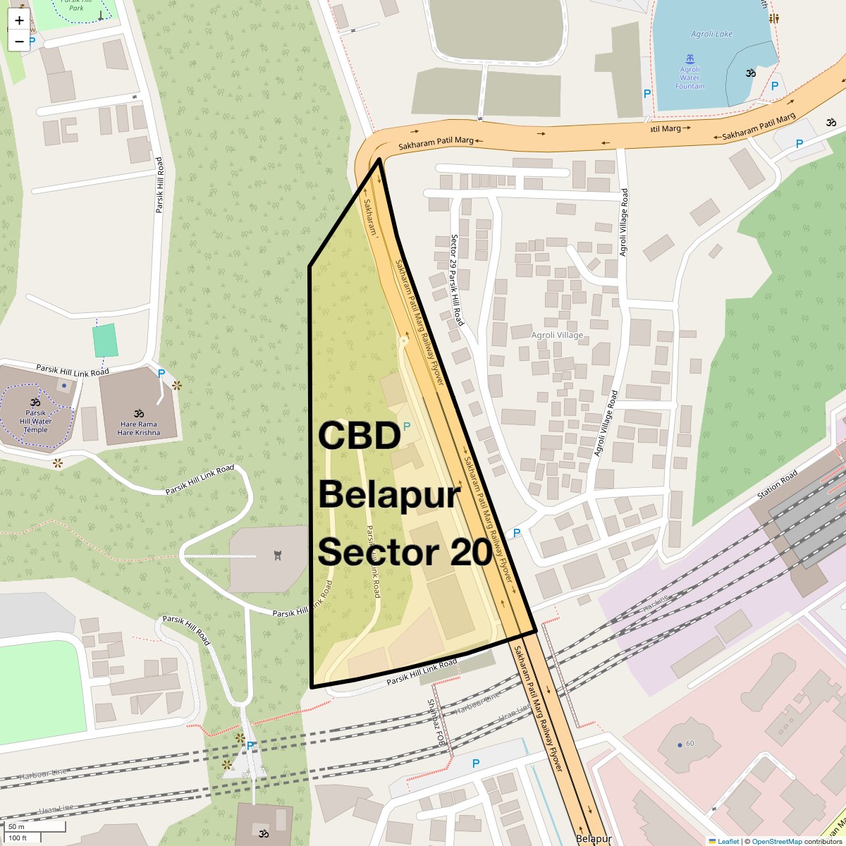 Location Map of CBD Belapur Sector 20, Navi Mumbai