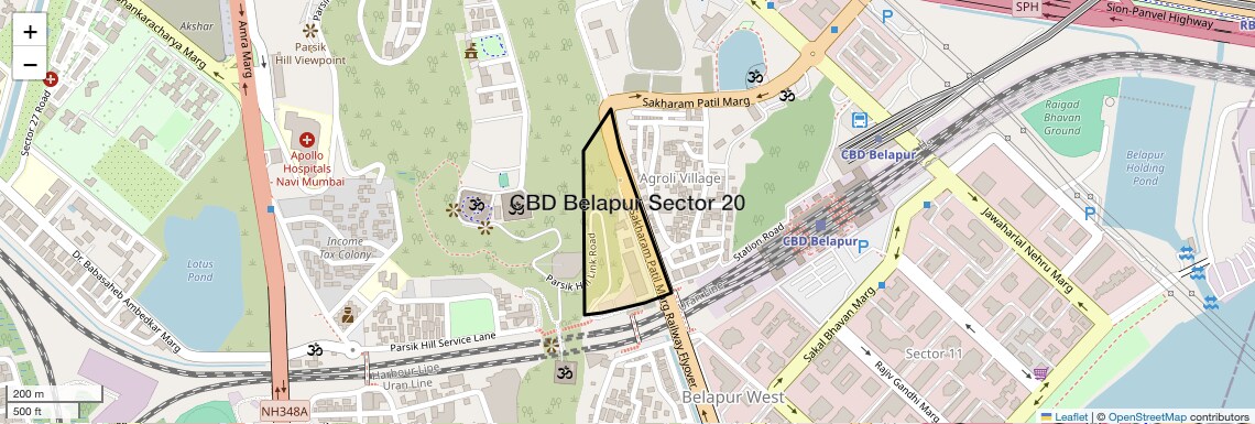 Location Map of CBD Belapur Sector 20, Navi Mumbai