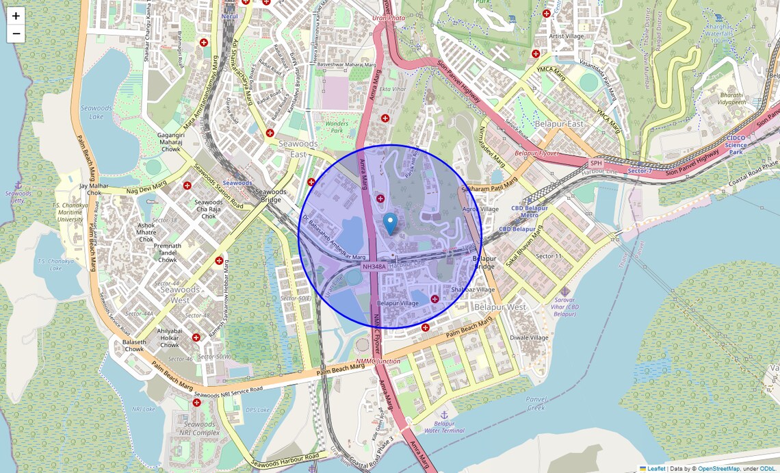 Location Map of Cbd Belapur Sector 21, Navi Mumbai