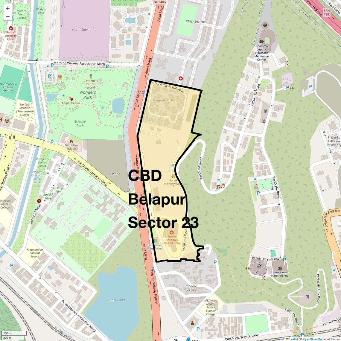 Location Map of Cbd Belapur Sector 23, Navi Mumbai