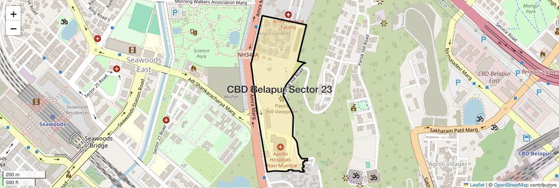 Location Map of CBD Belapur Sector 23, Navi Mumbai
