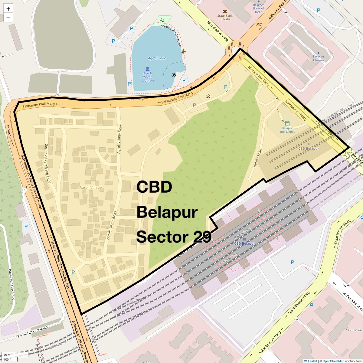 Location Map of CBD Belapur Sector 29, Navi Mumbai
