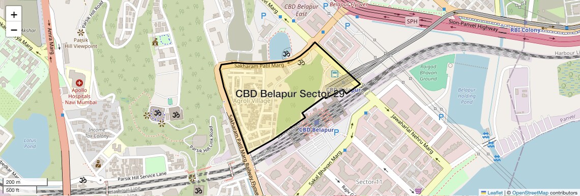 Location Map of CBD Belapur Sector 29, Navi Mumbai