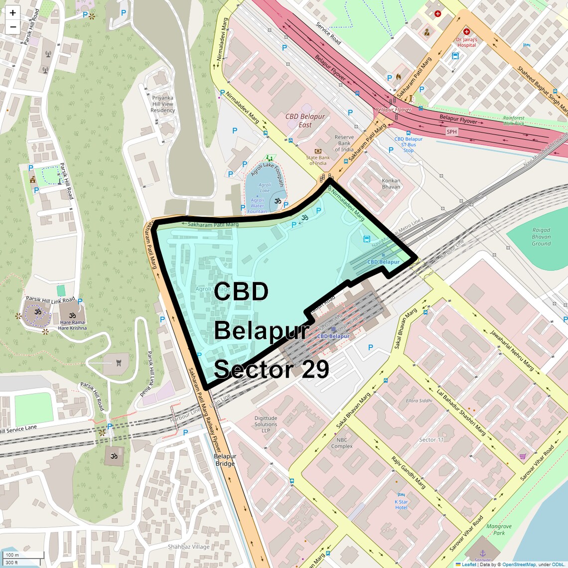 Location Map of CBD Belapur Sector 29, Navi Mumbai