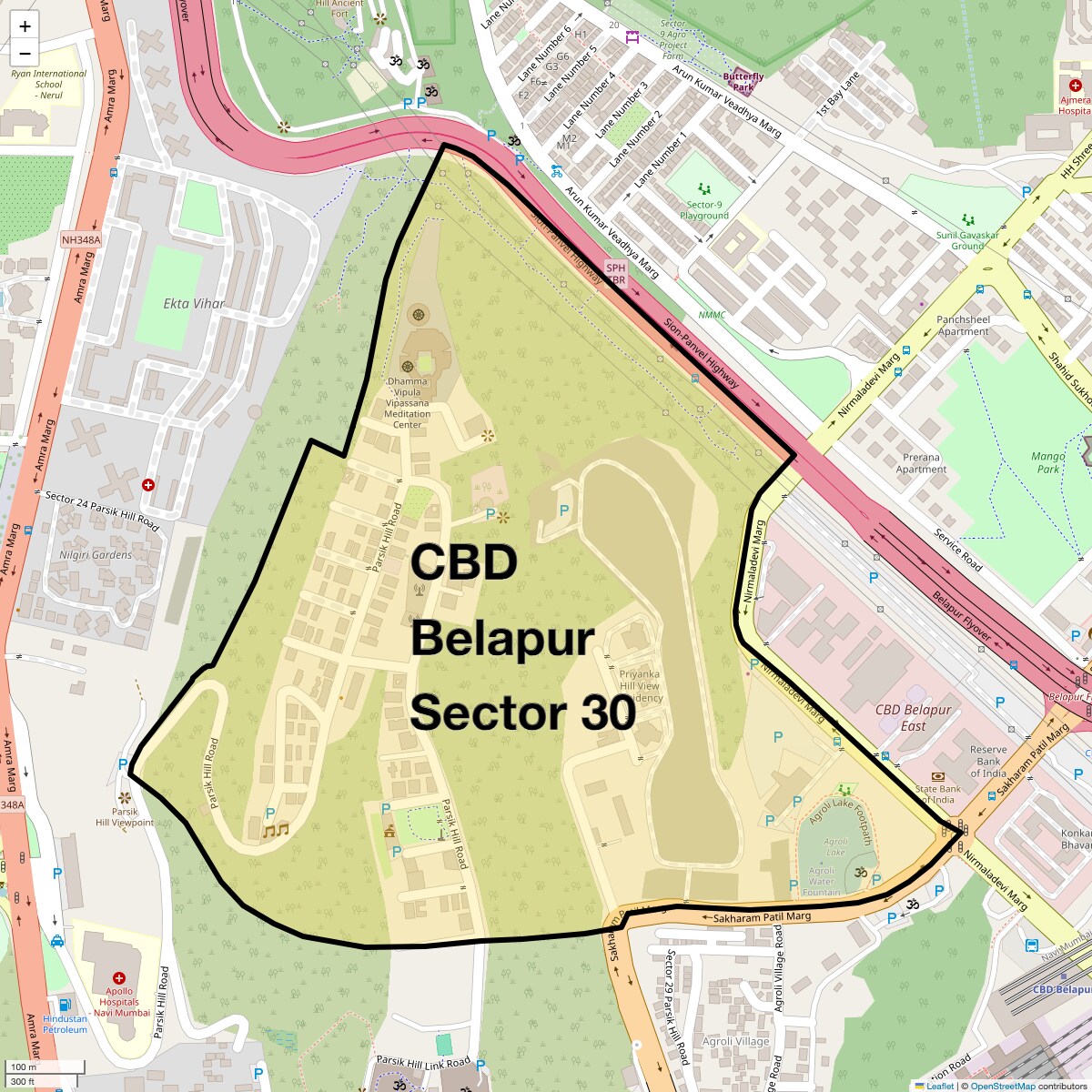 Location Map of CBD Belapur Sector 30, Navi Mumbai