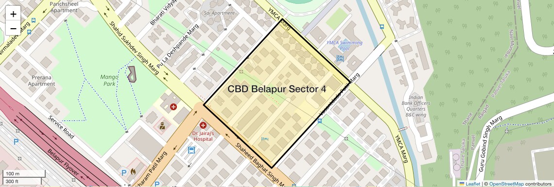 Location Map of CBD Belapur Sector 4, Navi Mumbai