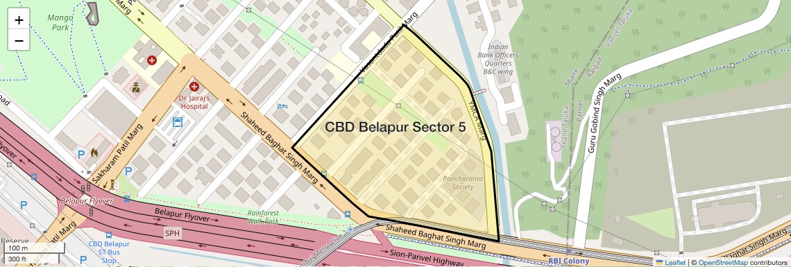 Location Map of CBD Belapur Sector 5, Navi Mumbai
