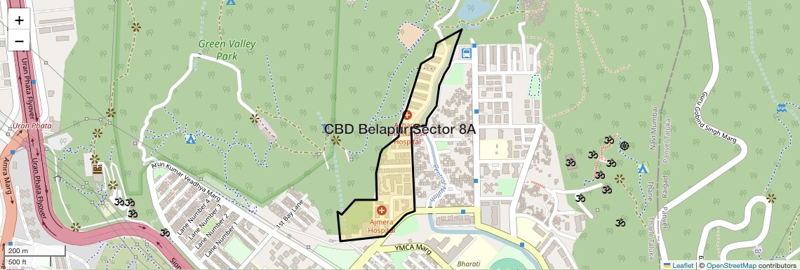 Location Map of CBD Belapur Sector 8A, Navi Mumbai