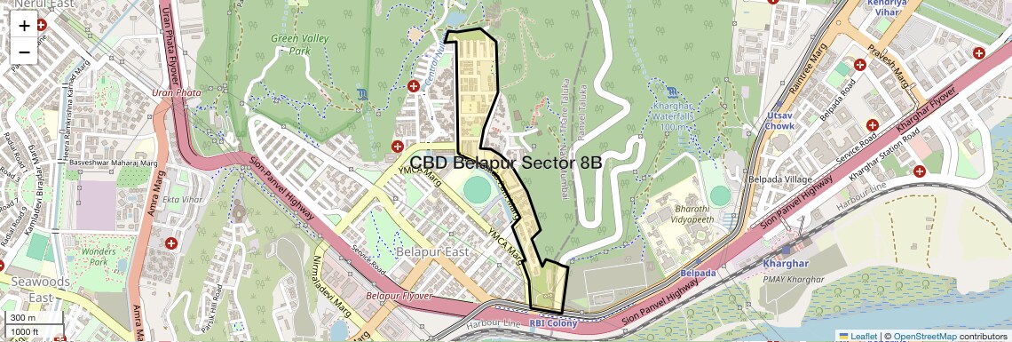 Location Map of CBD Belapur Sector 8B, Navi Mumbai