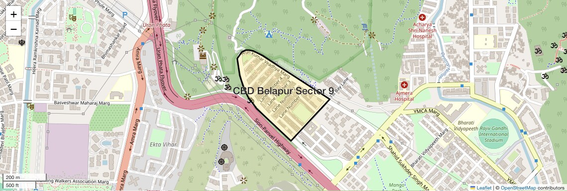Location Map of CBD Belapur Sector 9, Navi Mumbai