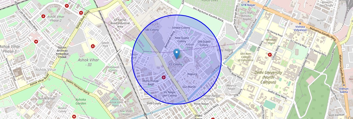 Location Map of Cc Colony, Delhi