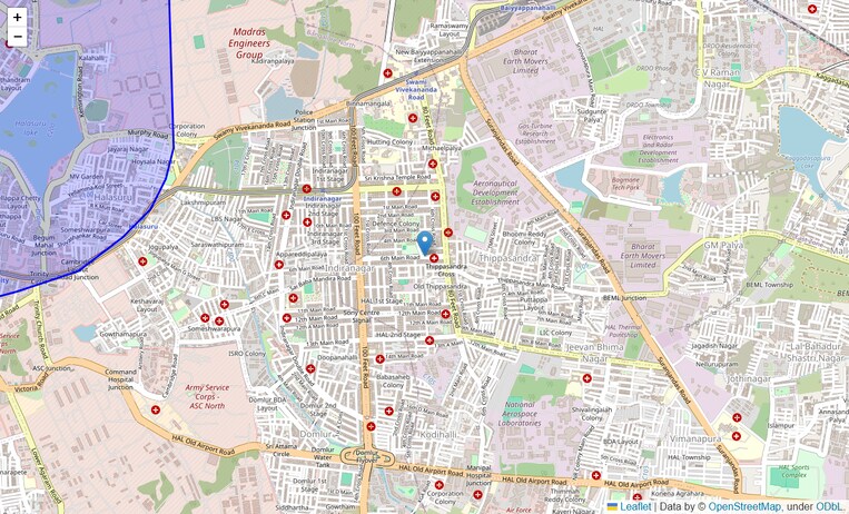 Location Map of Central Bangalore