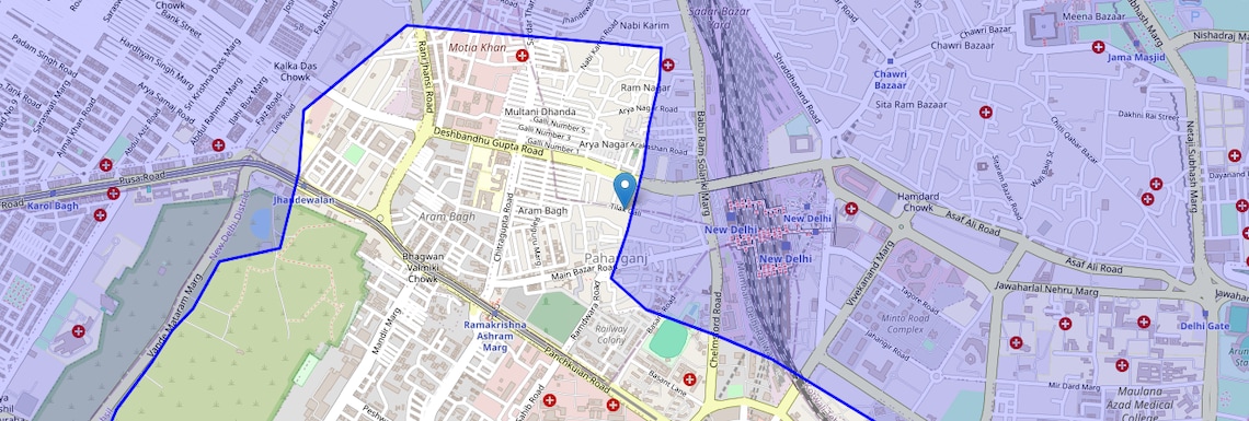 Location Map of Central Delhi, Delhi