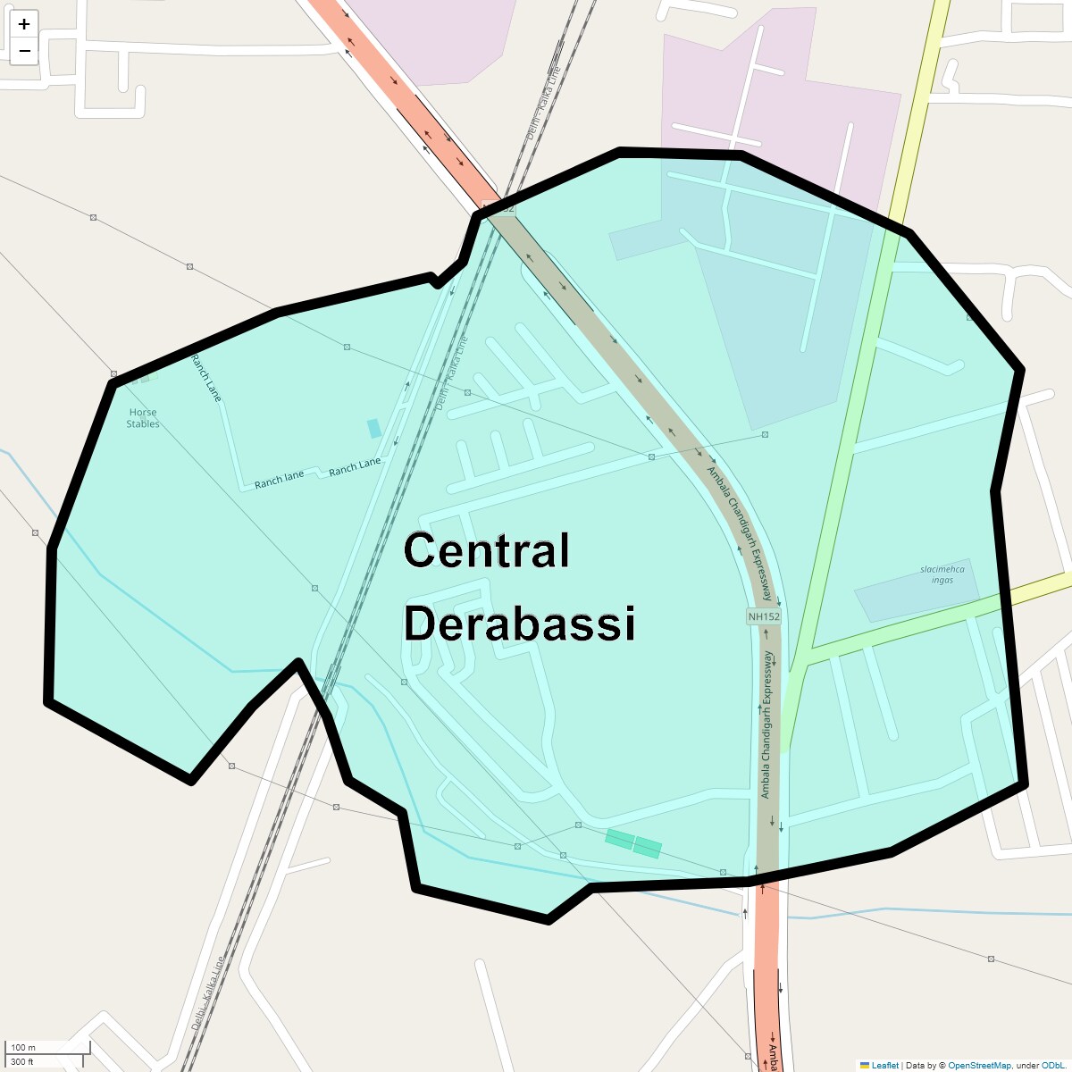 Location Map of Central Derabassi, Chandigarh