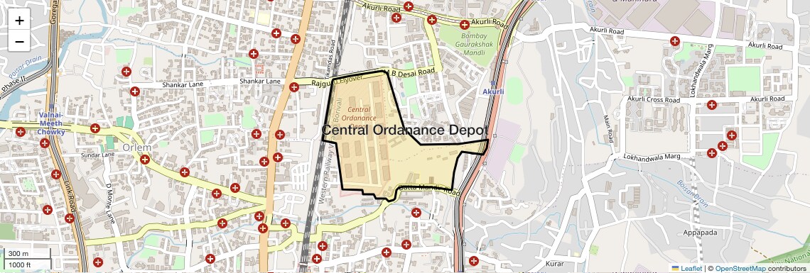 Location Map of Central Ordanance Depot, Mumbai