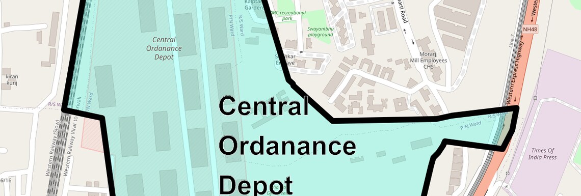 Location Map of Central Ordanance Depot, Mumbai
