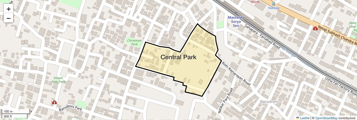 Location Map of Central Park, Kolkata